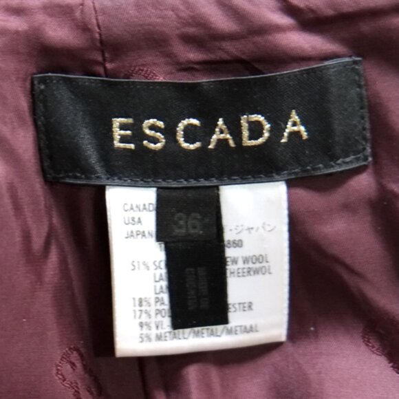 Escada red chenille and metallic skirt - Picture 6 of 9